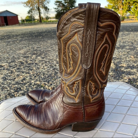 Gorgeous Women’s Chocolate Brown Teju Lizard Dressy Western Boots - 7.5 - Picture 8 of 9